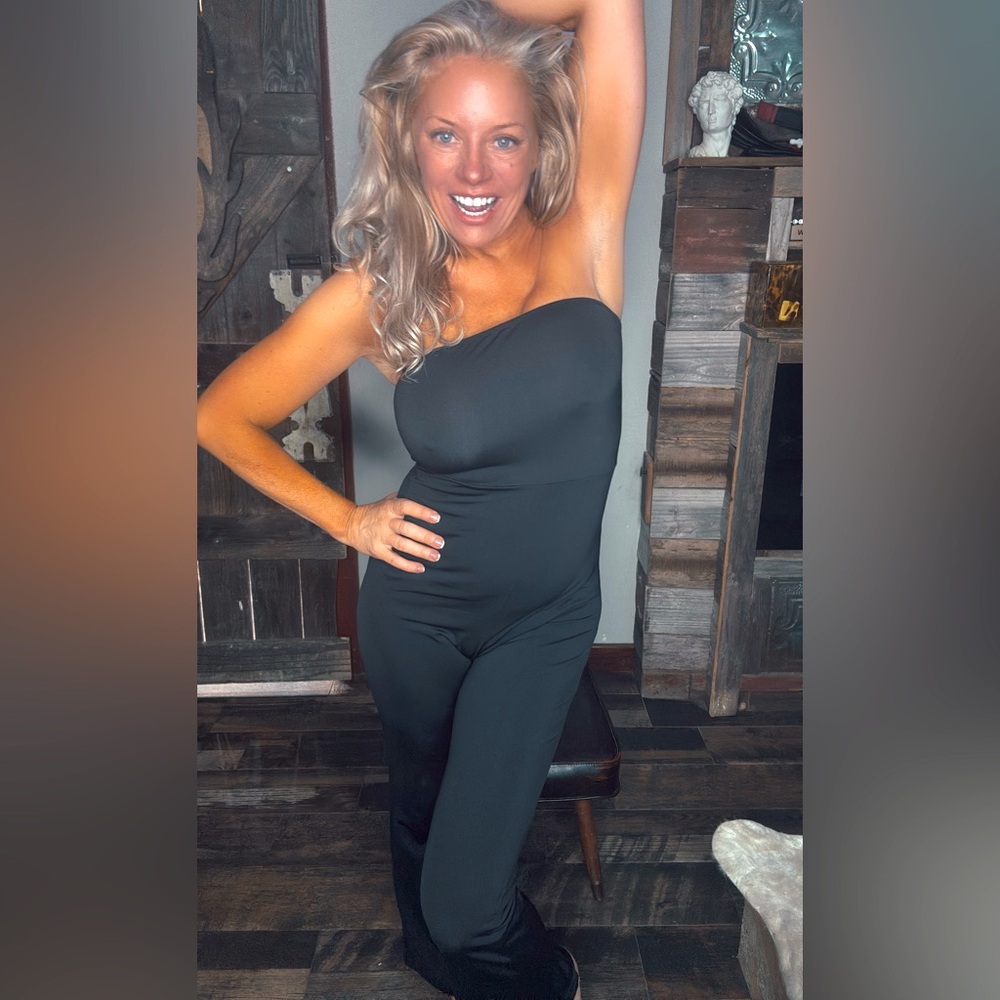 Elegant Black Strapless Jumpsuit